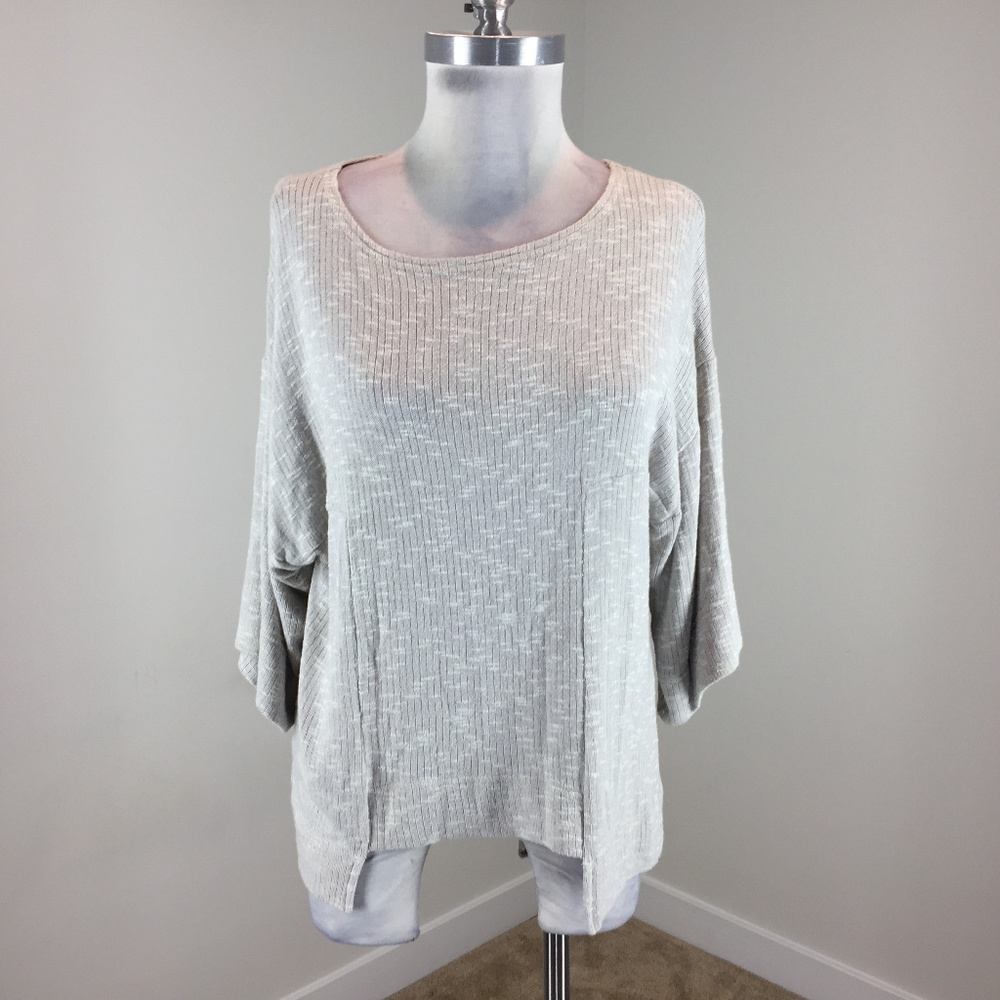 Sympli Canada S 4 Oatmeal Ribbed Asymmetrical Top